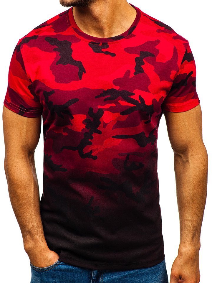 red printed t shirt