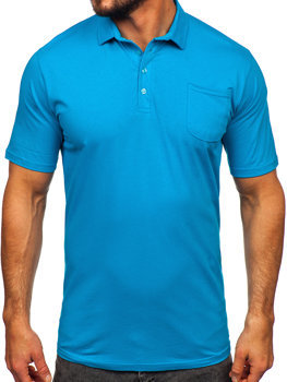 Men's Cotton Polo Shirt Turquoise Bolf 143006