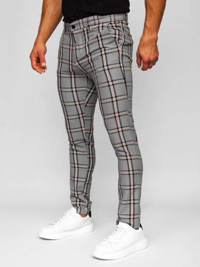 Mens checkered hot sale skinny chinos