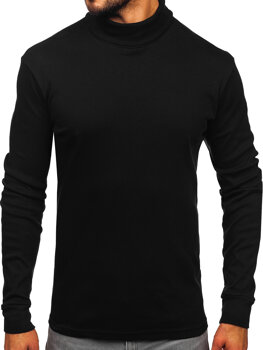 Men’s Basic Cotton Polo Neck Sweater Black Bolf 535