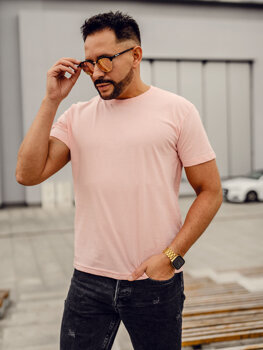 Men's Basic Cotton T-shirt Light Pink Bolf 192397A