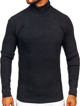 Men's Basic Polo Neck Sweater Graphite Bolf S8751