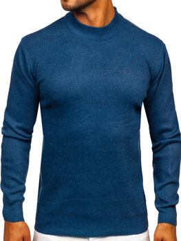 Men's Basic Polo Neck Sweater Navy Blue Bolf S8519