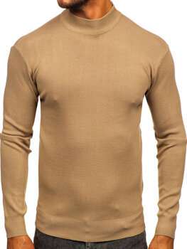 Men’s Basic Turtleneck Sweater Beige Bolf H2402