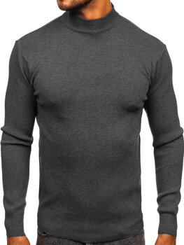 Men’s Basic Turtleneck Sweater Graphite Bolf H2402