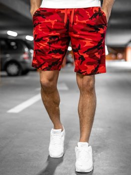 red camo shorts