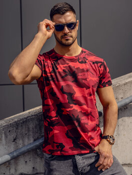 Men's Camo T-shirt Red Bolf S807A1