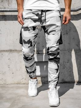 white cargo joggers mens