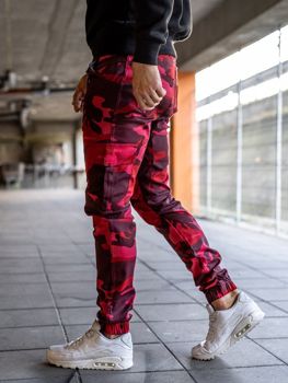 red camo joggers mens