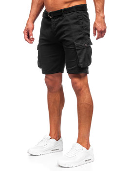 Men's Cargo Shorts with belt Black Bolf 010