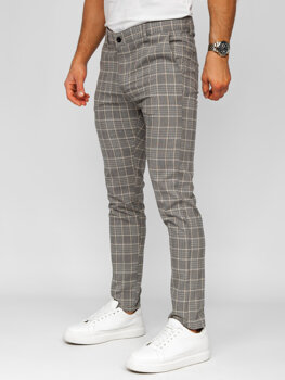 Men's Checkered Joggers Beige Bolf 184171