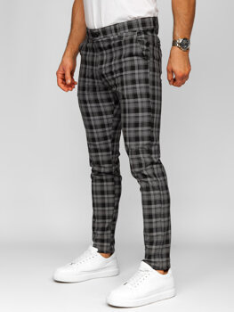 Men's Checkered Joggers Black-White Bolf 184147