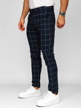 Men's Checkered Joggers Navy Blue Bolf 184177