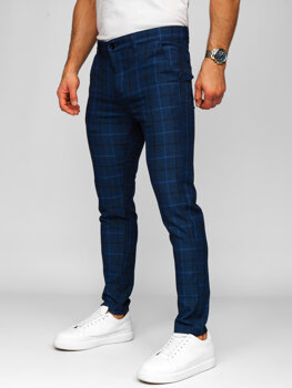 Men's Checkered Joggers Navy Blue Bolf 184195