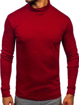 Men’s Cotton Polo Neck Sweater Claret Bolf 534