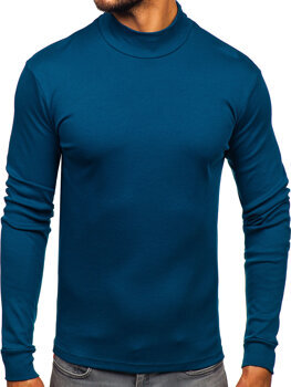 Men’s Cotton Polo Neck Sweater Indigo Bolf 534