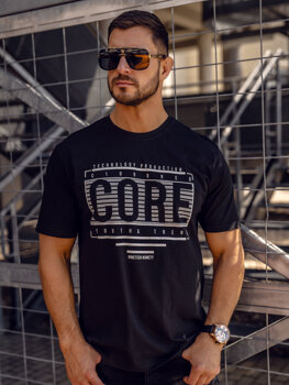 Men's Cotton Printed T-shirt Black Bolf SS11071A