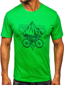 Men's Cotton Printed T-shirt Green Bolf MPO3557