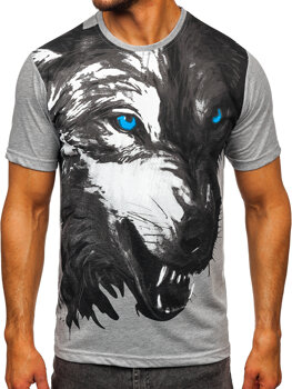 Men's Cotton Printed T-shirt Grey Bolf 5041