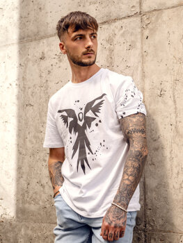 Men's Cotton Printed T-shirt White Bolf 300A