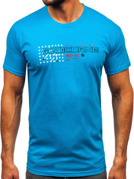 Men's Cotton T-shirt Turquoise Bolf 14732