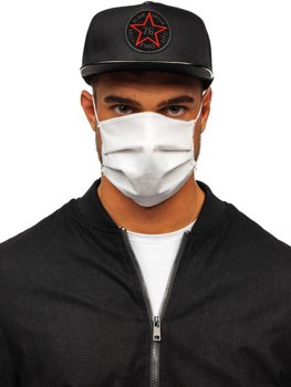 Men's Double-layered Reusable Protective Face Mask White Bolf 01