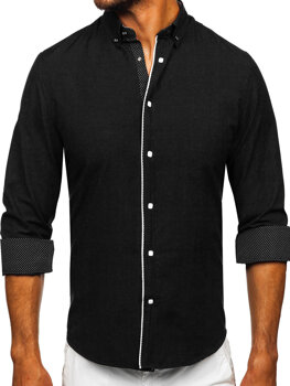 Men’s Elegant Long Sleeve Shirt Black Bolf 17724