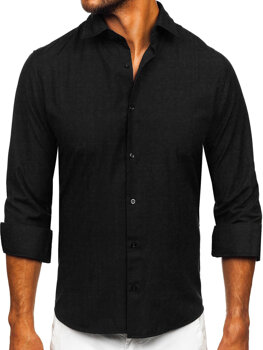 Men’s Elegant Long Sleeve Shirt Black Bolf 24740