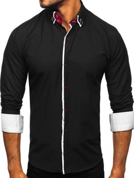 Men's Elegant Long Sleeve Shirt Black Bolf 2767-1