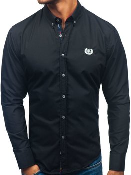 Men's Elegant Long Sleeve Shirt Black Bolf 2772