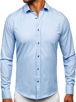 Men’s Elegant Long Sleeve Shirt Blue Bolf 24702