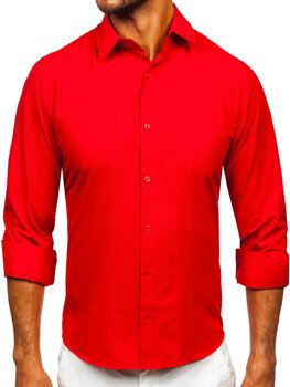 Men’s Elegant Long Sleeve Shirt Red Bolf 24740