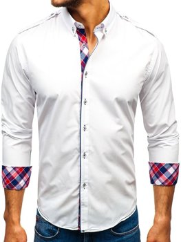 Men's Elegant Long Sleeve Shirt White Bolf 1758