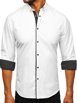 Men’s Elegant Long Sleeve Shirt White Bolf 17724