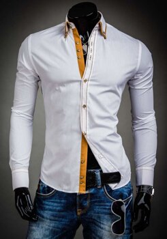 Men’s Elegant Long Sleeve Shirt White Bolf 3703A