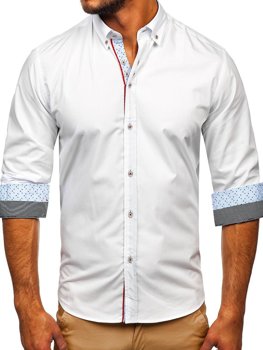 Men's Elegant Long Sleeve Shirt White Bolf 8839