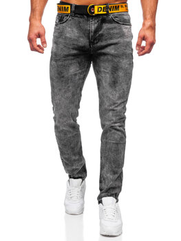 Men's Jeans Skinny Fit with Belt Black Bolf R61104S1