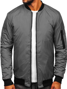 Men's Lightweight Bomber Jacket Grey Bolf AK95