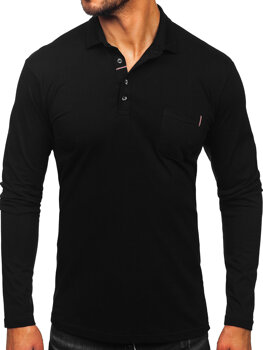 Men’s Long Sleeve Cotton Polo Shirt Black Bolf 5120