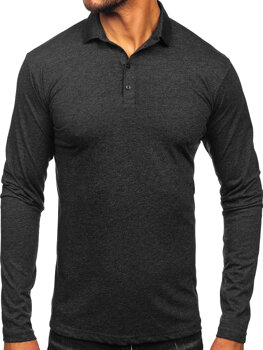 Men’s Long Sleeve Cotton Polo Shirt Graphite Bolf 5119