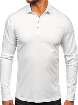 Men’s Long Sleeve Cotton Polo Shirt White Bolf 5119