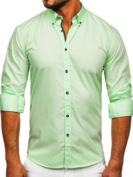 Men's Long Sleeve Shirt Light Green Bolf 20716