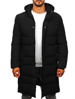 Men’s Longline Quilted Winter Jacket Black Bolf 31M5009