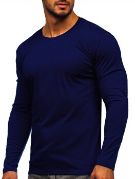 Men's Plain Long Sleeve Top Navy Blue Bolf 2088L