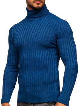 Men's Polo Neck Sweater Blue Bolf 4602