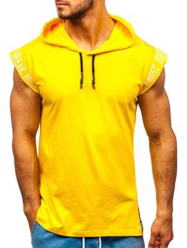 yellow hooded t shirt