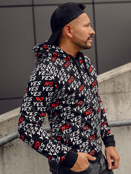 Men's Printed Hoodie Black Bolf 141013A