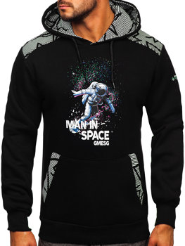 Men's Printed Hoodie Black Bolf 6313