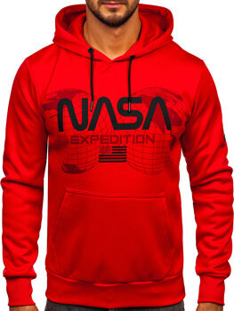 Men's Printed Kangaroo Hoodie Red Bolf HM1073