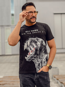 Men's Printed T-shirt Black Bolf 181519A